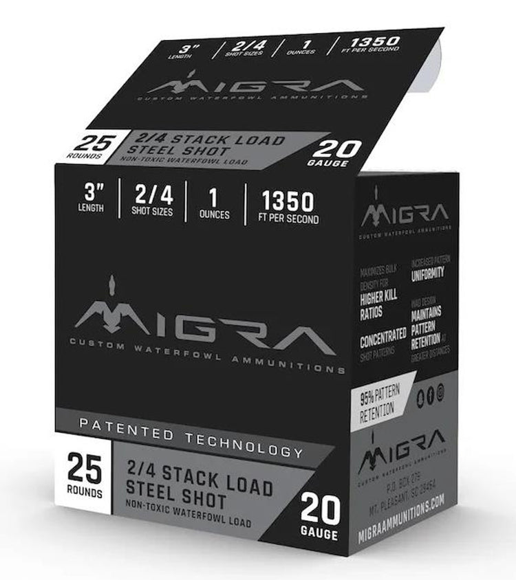 Migra Ammunitions M20S24 Combinational 20 Gauge 3" 1 oz 2, 4 Shot